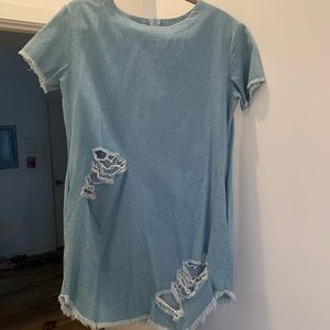 Distressed Denim Dress